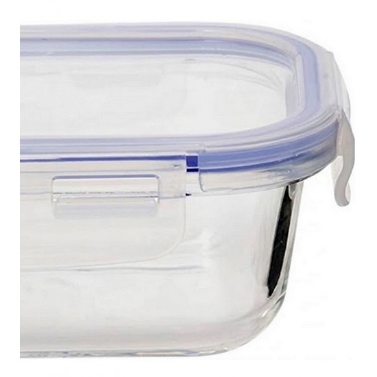 Pote Hermético 600ml Retangular De Vidro Borossilicato